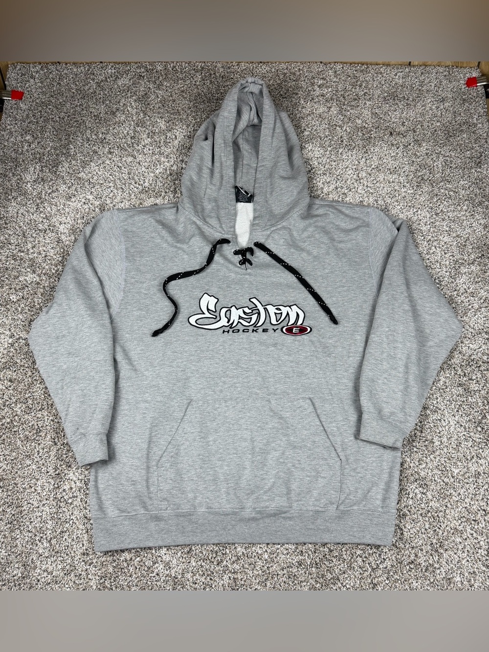 Sz XL Men’s Easton Athletic Hockey Pullover Lacer Hoodie Sweatshirt Grey